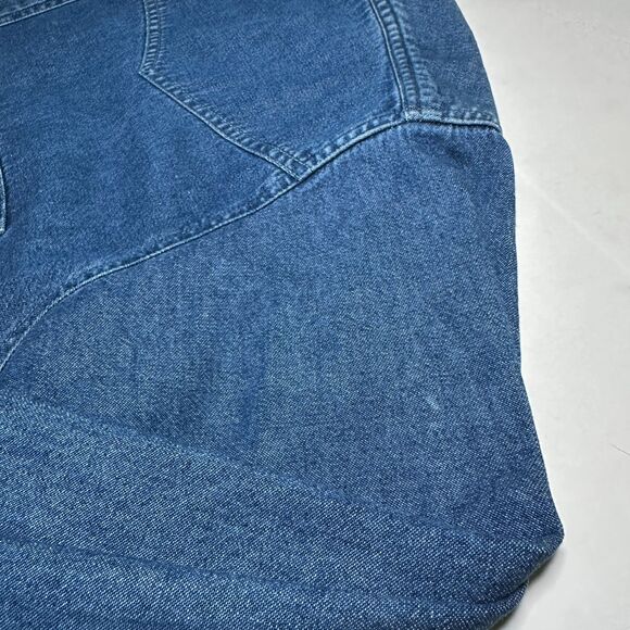 Vtg 70s 80s Ralph Lauren Silver Speckle Western Denim Shirt Mens M L - Picture 9 of 12